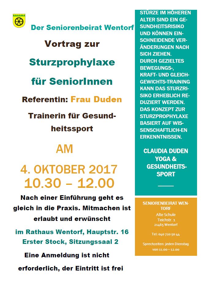 Sturzprophylaxe Plakat